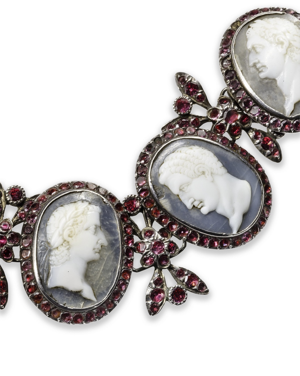The $1M Mellerio Jardin des Rêves Pineapple Necklace Just Stole the Show at Versailles 10 7 antique cameos, garnets and silver bracelet purchased by Queen Marie-Antoinette. Mellerio Heritage collection