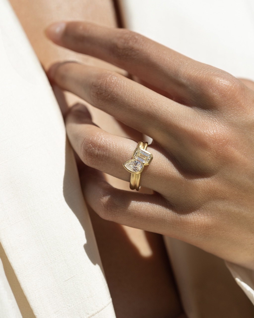 The Strikingly Subtle Diamond Designs of Khadijah Fulton's White Space 5 White Space Touch Toi et Moi Ring