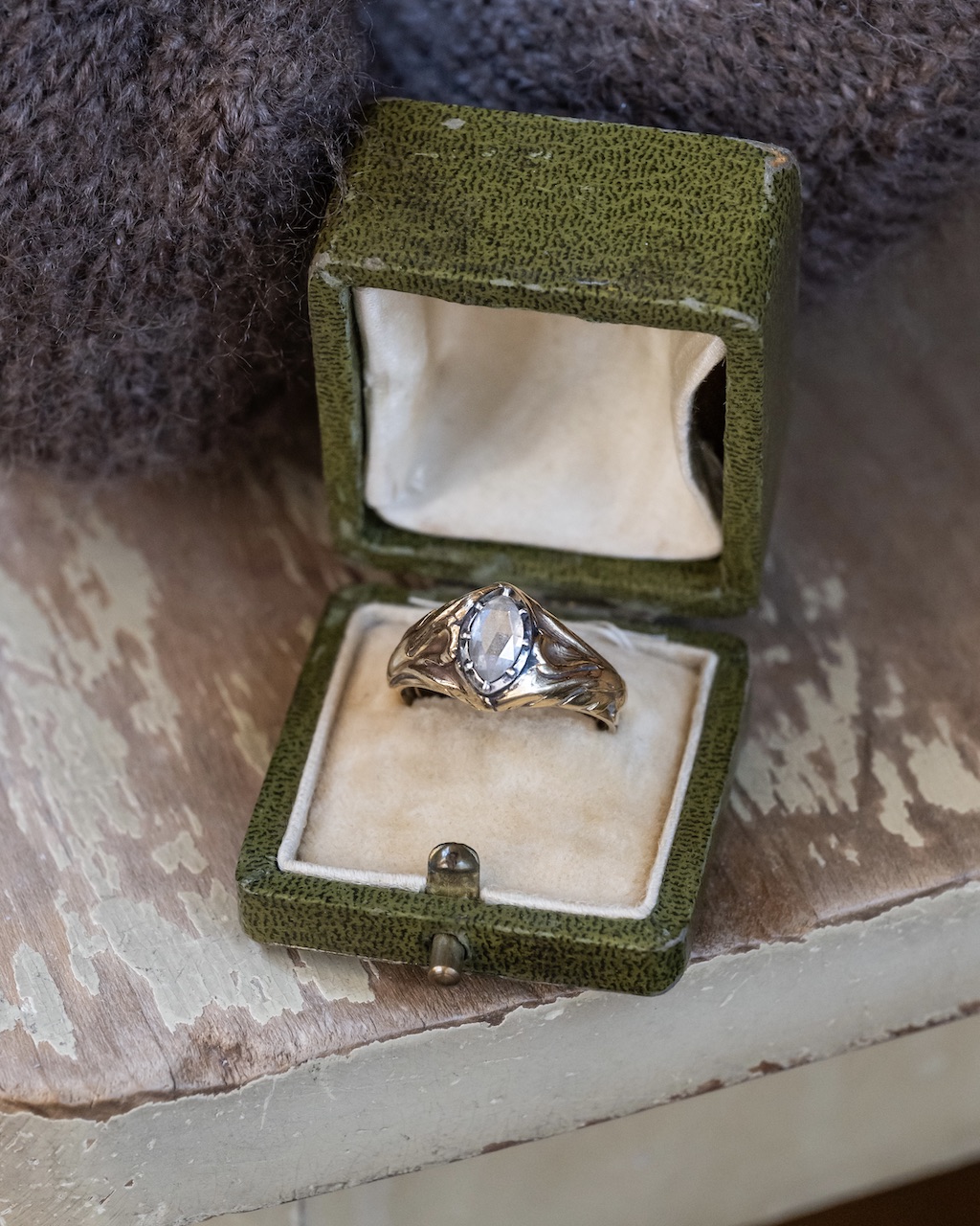 Learn all about Lynn Yaeger's Antique Jewelry shopping tips vintage marquise cut diamond ring 