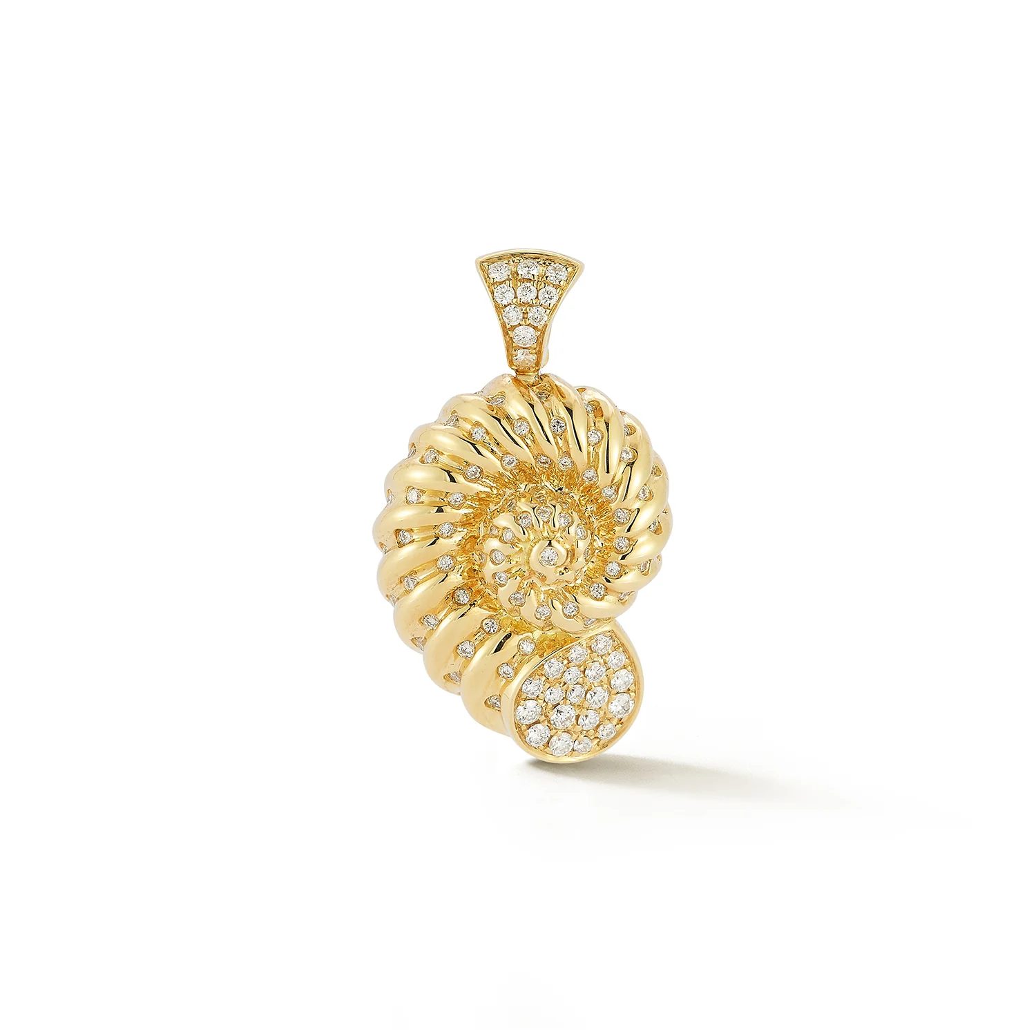 shell jewelry: diamond shell pendant