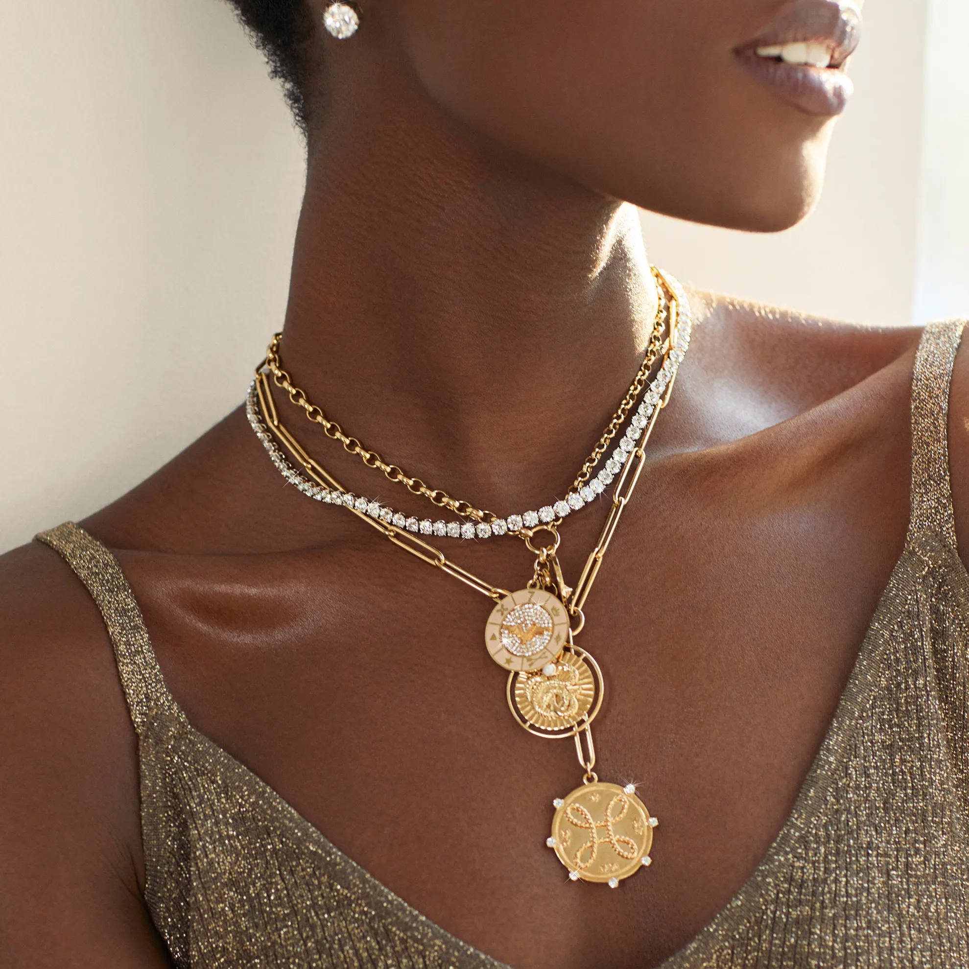 zodiac necklaces layered