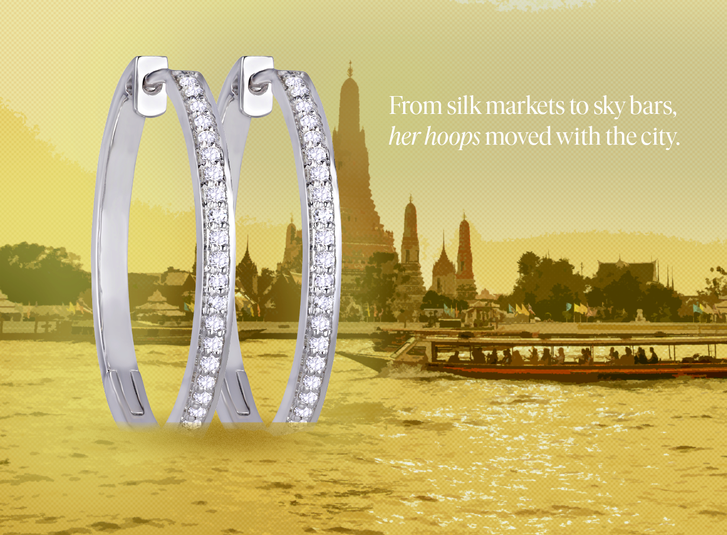 Travel-ready diamond hoop earrings for effortless elegance