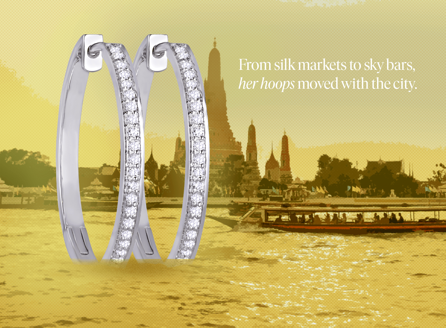 Travel-ready diamond hoop earrings for effortless elegance