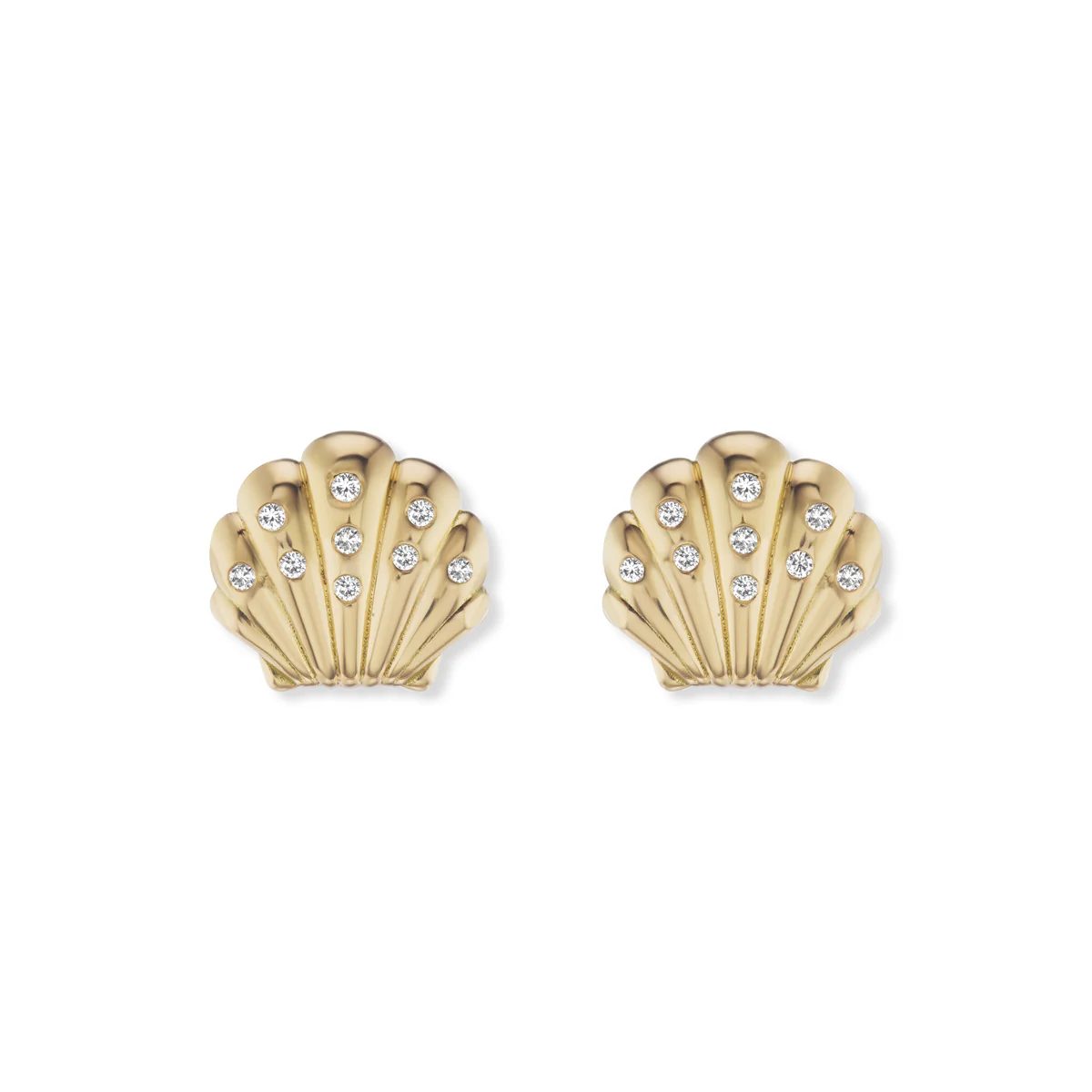 shell jewelry: diamond shell earrings