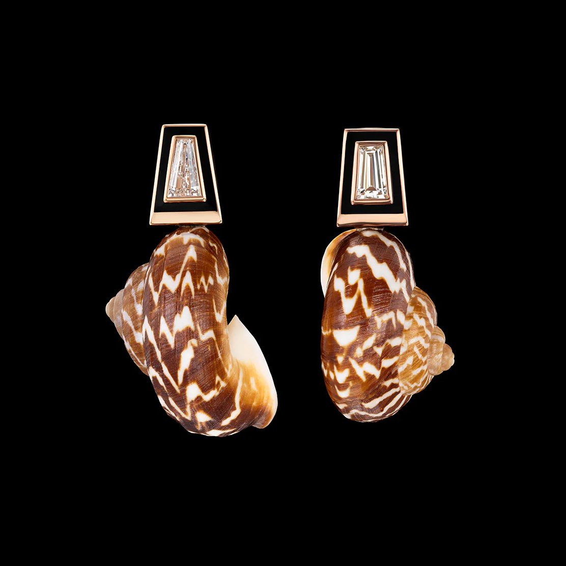 shell jewelry: diamond shell earrings
