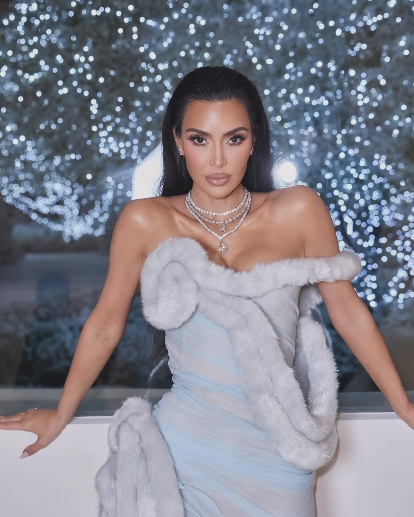 Kim Kardashian Channels Elizabeth Taylor in over 250 Carats of Diamonds on Balenciaga Runway