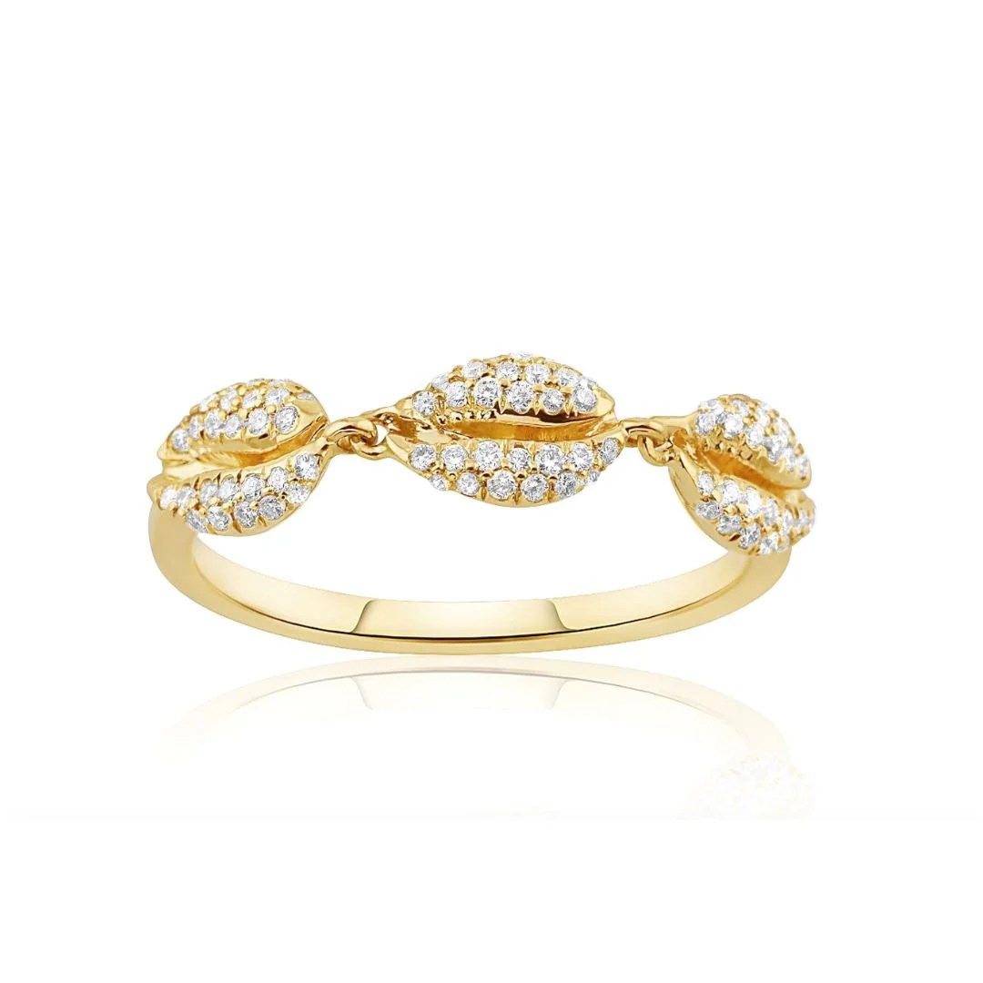 shell jewelry: diamond shell ring