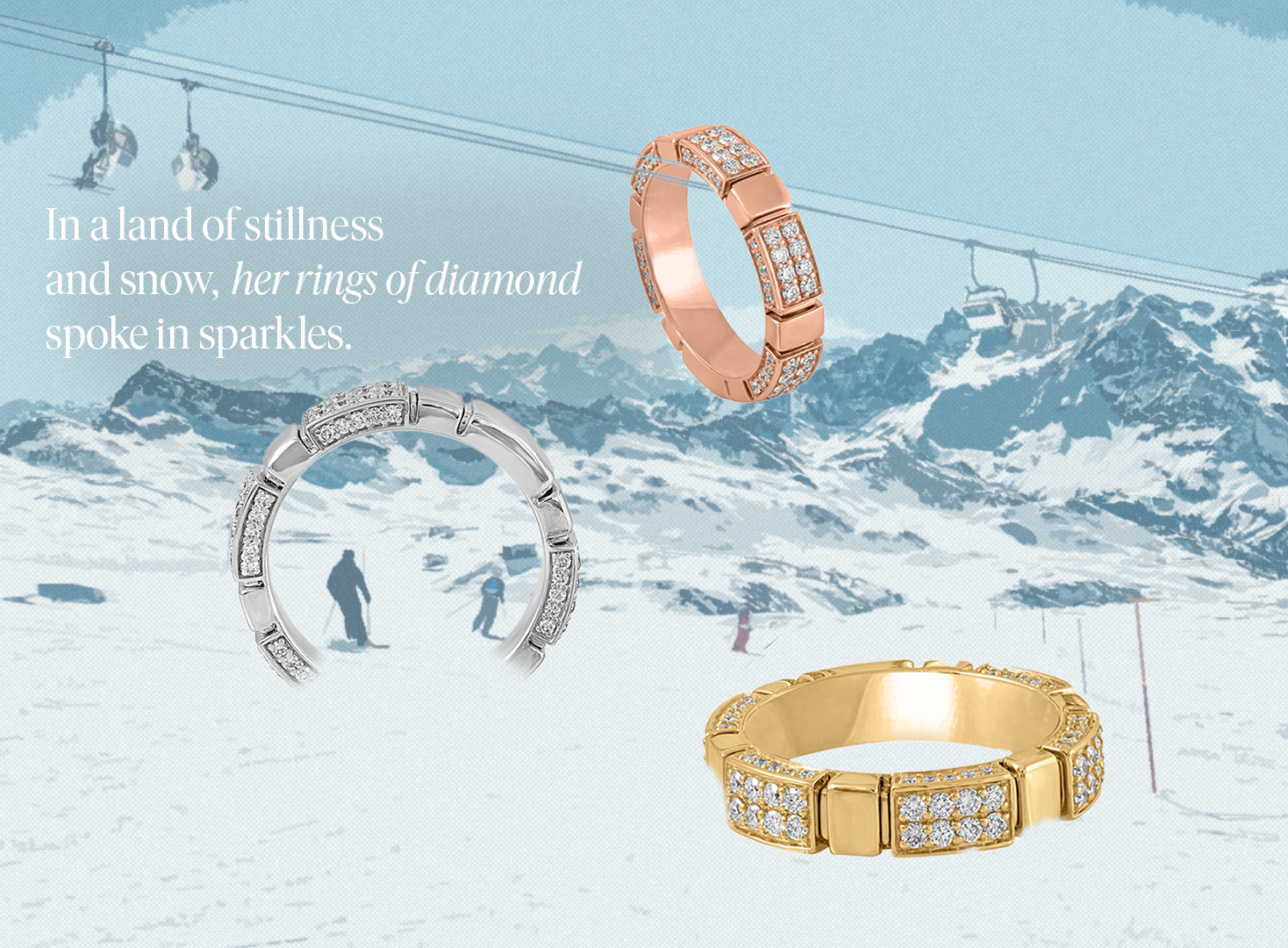 Travel-friendly diamond stack rings to mix, match, and sparkle on the go