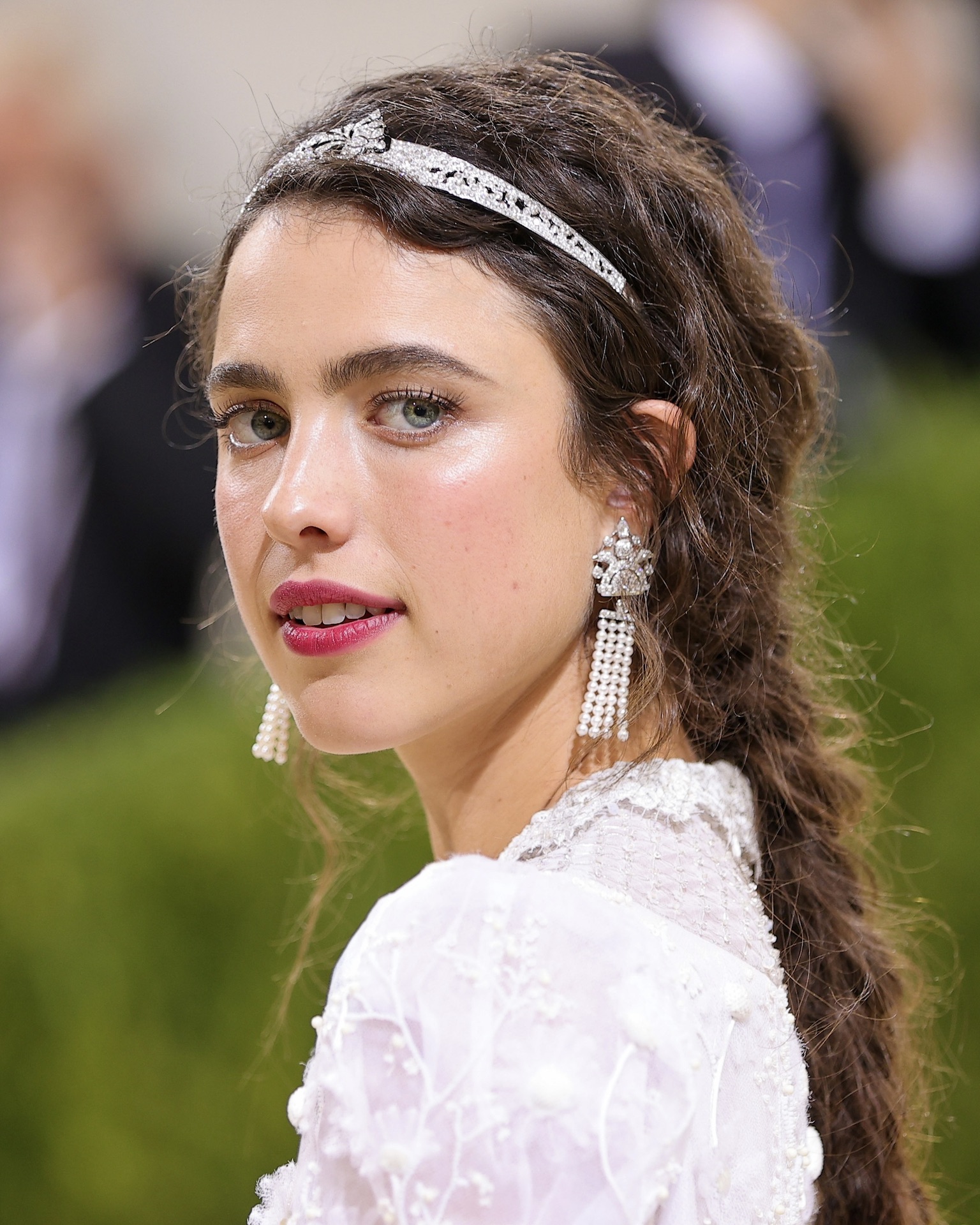 Margaret Qualley wears Chanel diamond jewelry at the 2021 Met Gala 