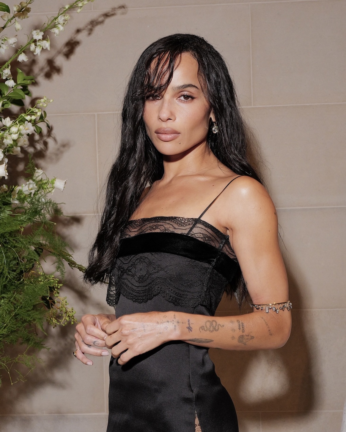 Zoë Kravitz wore a diamond arm cuff at the Jessica McCormack New York Boutique