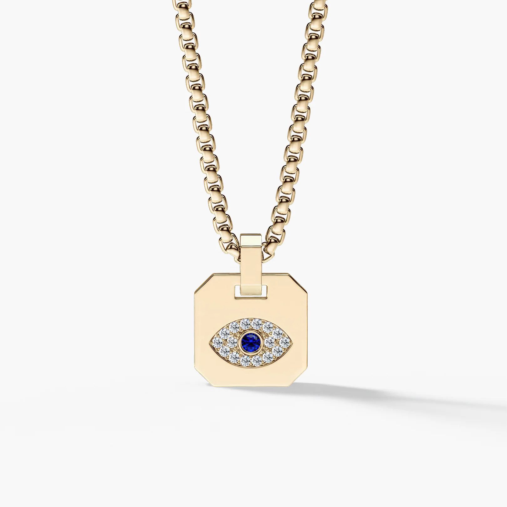 evil eye jewelry: dog tag with diamonds