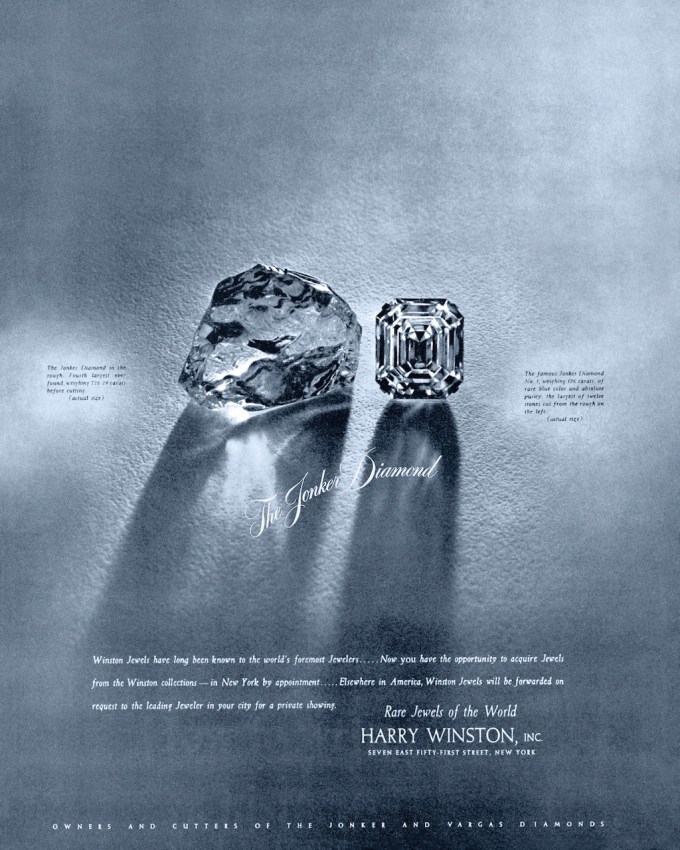 Harry Winston Ad for the Jonker Diamond
