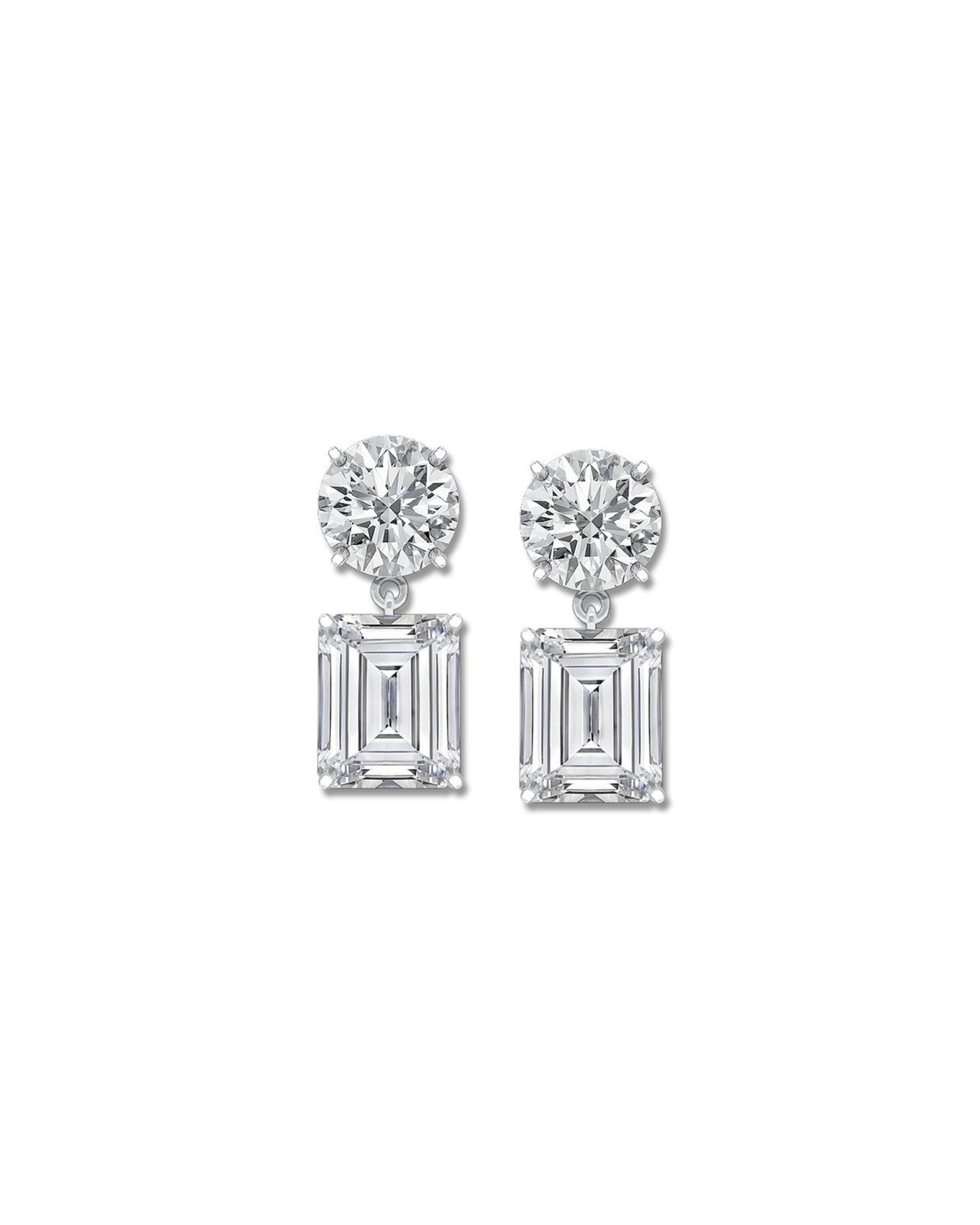 Emerald Cut Diamond Earring