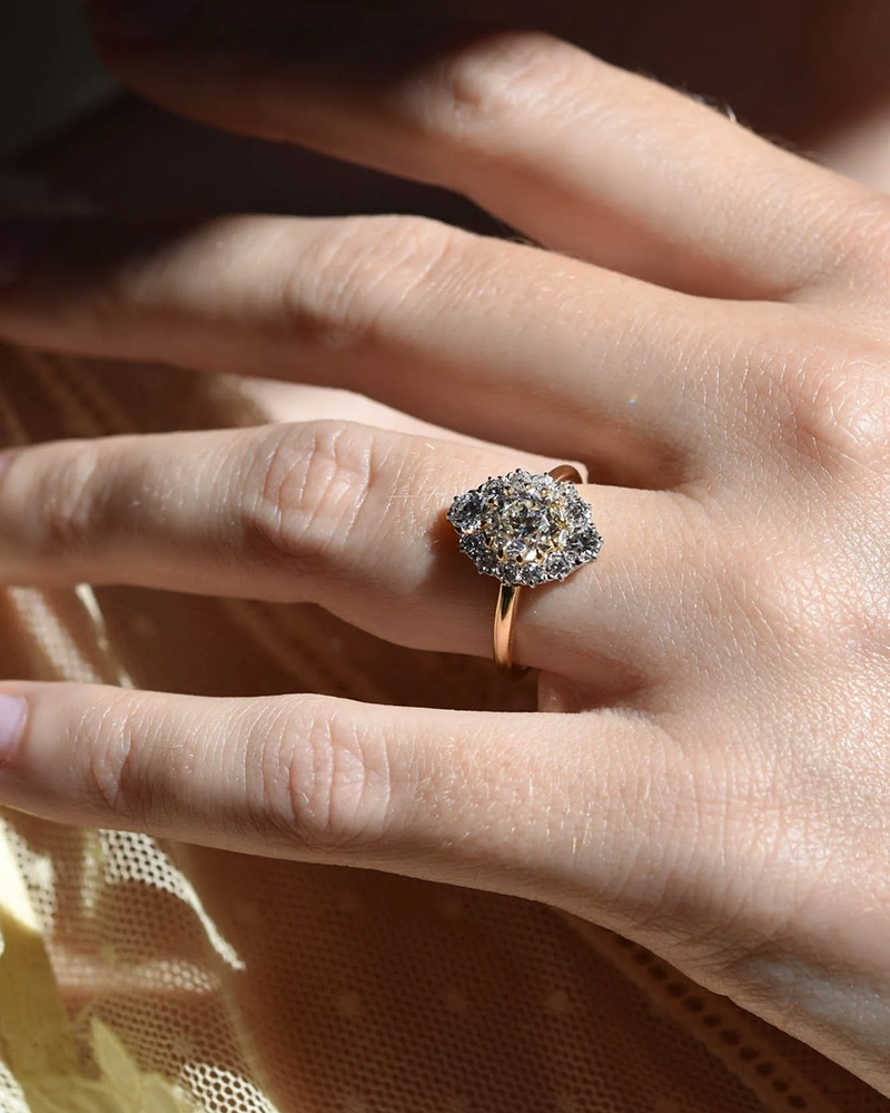 diamond cluster ring