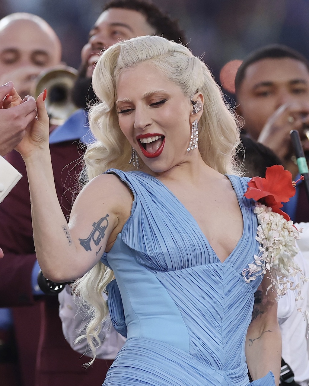 Lady Gaga Wore Chandelier Earrings to the 2026 Super Bowl 