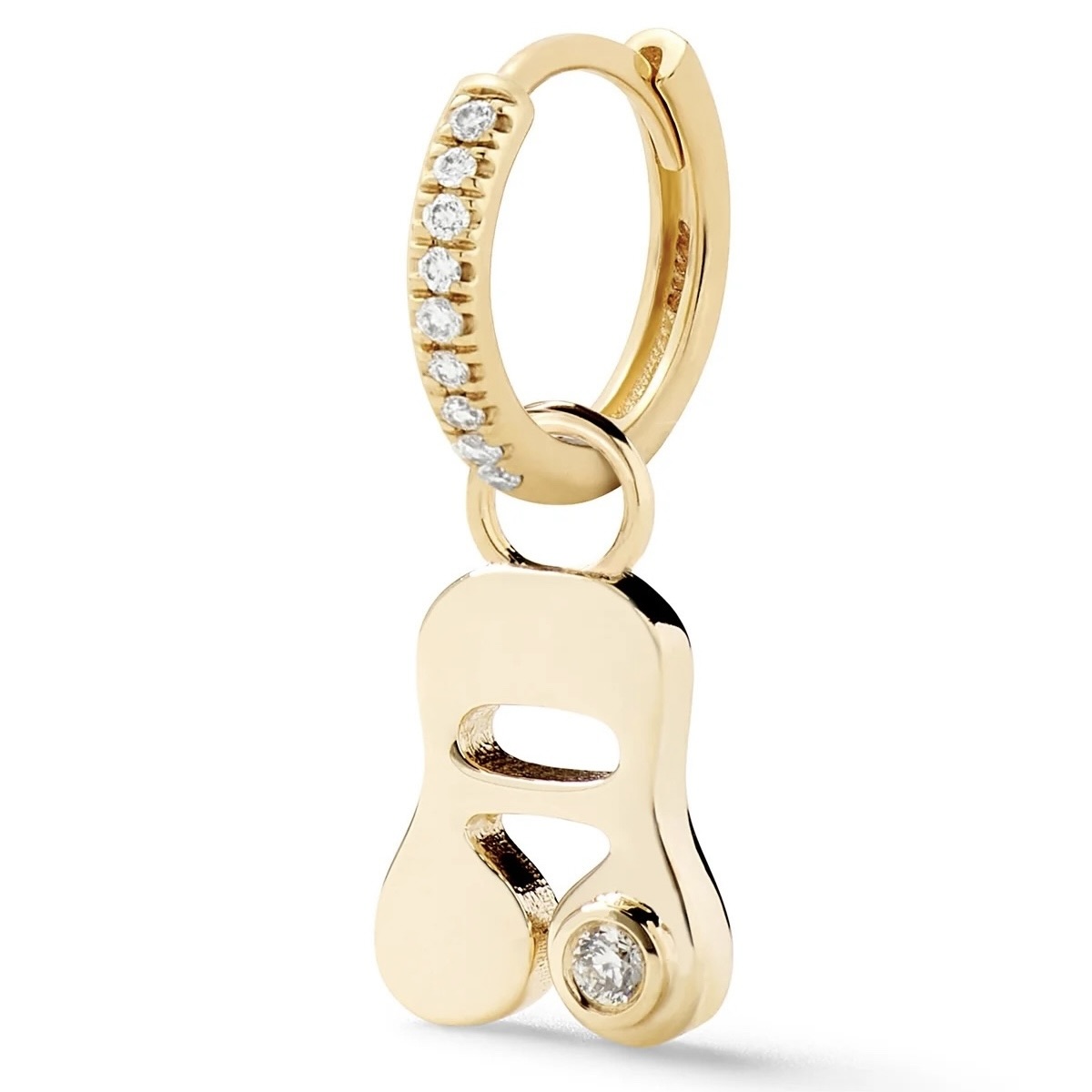 affordable diamond jewelry: diamond huggie