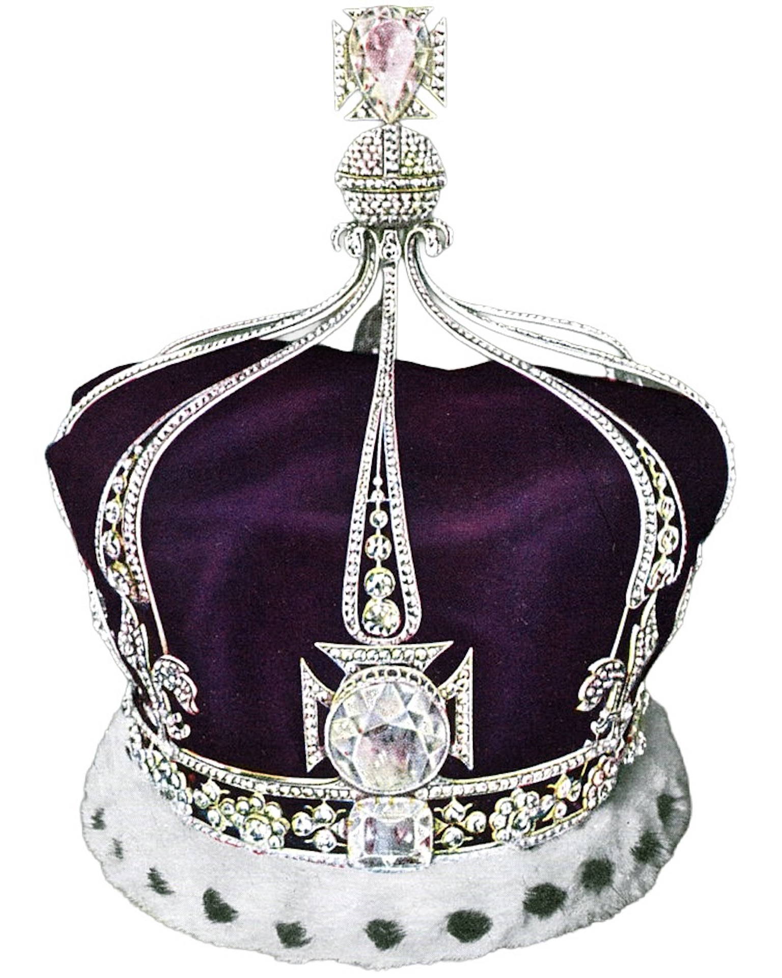 The crown of Queen Mary of England featuring the Koh-i-Noor diamond
