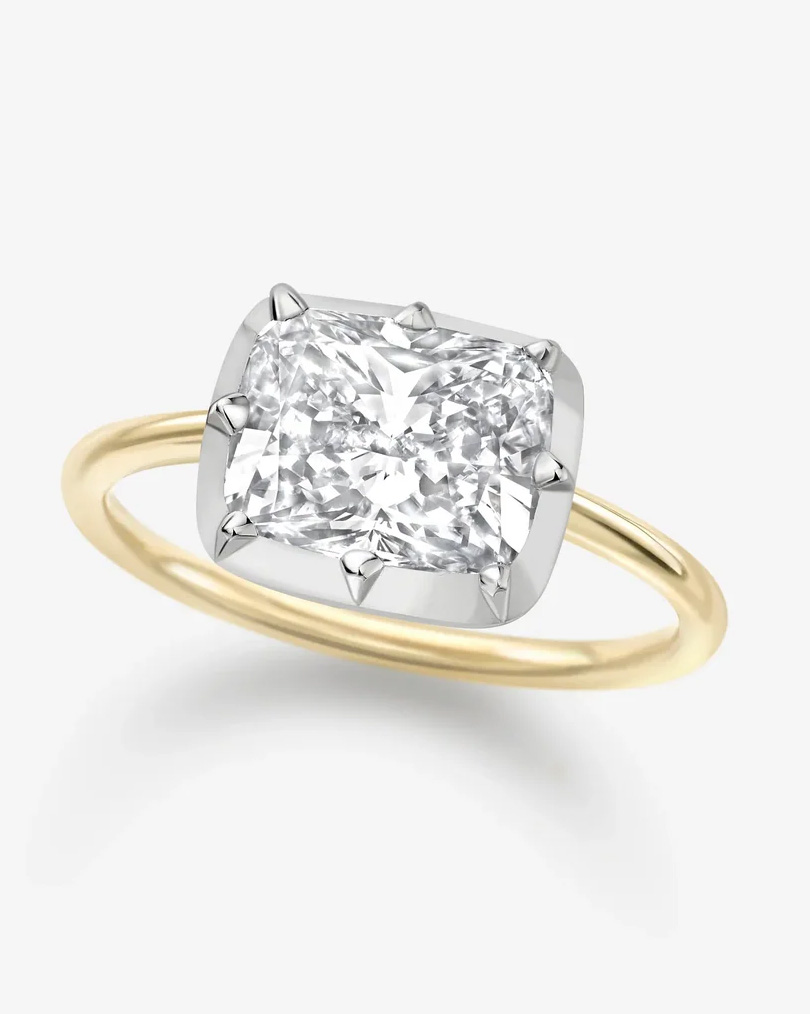 Jessica McCormack 3.06ct East-West Cushion Diamond Button Back Ring