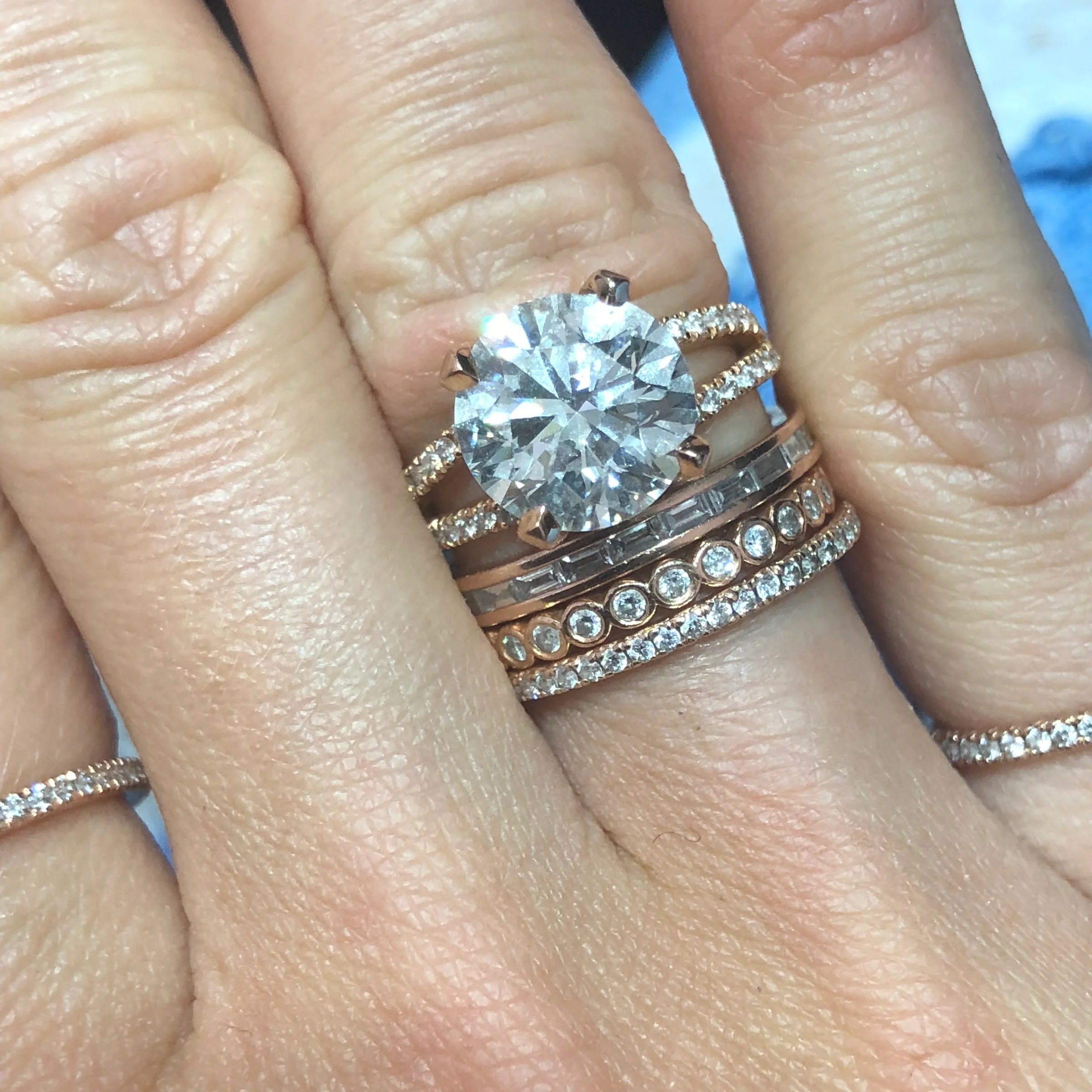 Stacked wedding bands by Stephanie Gottlieb diamond Wedding Band