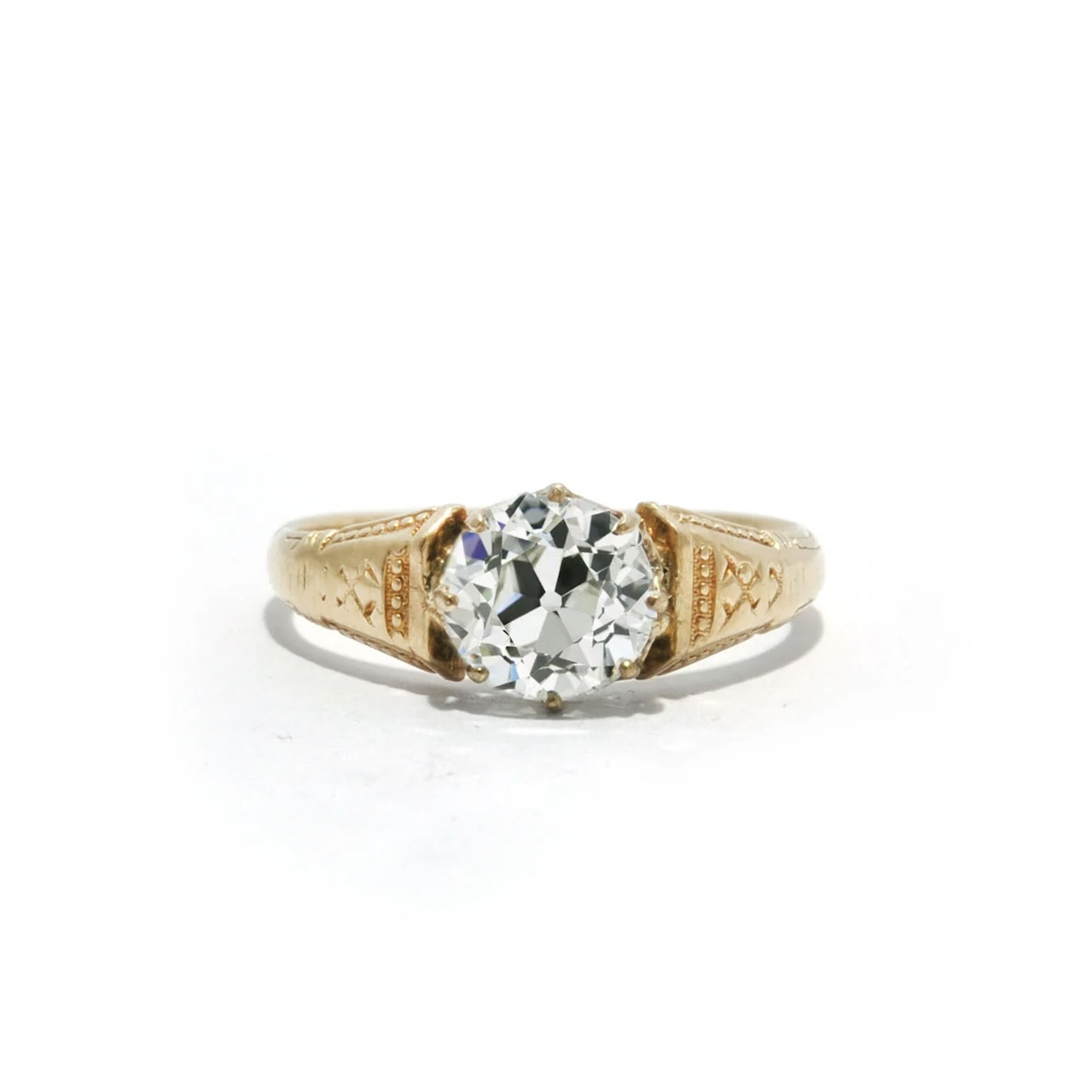 Old European Cut Diamond Ring by Single Stone