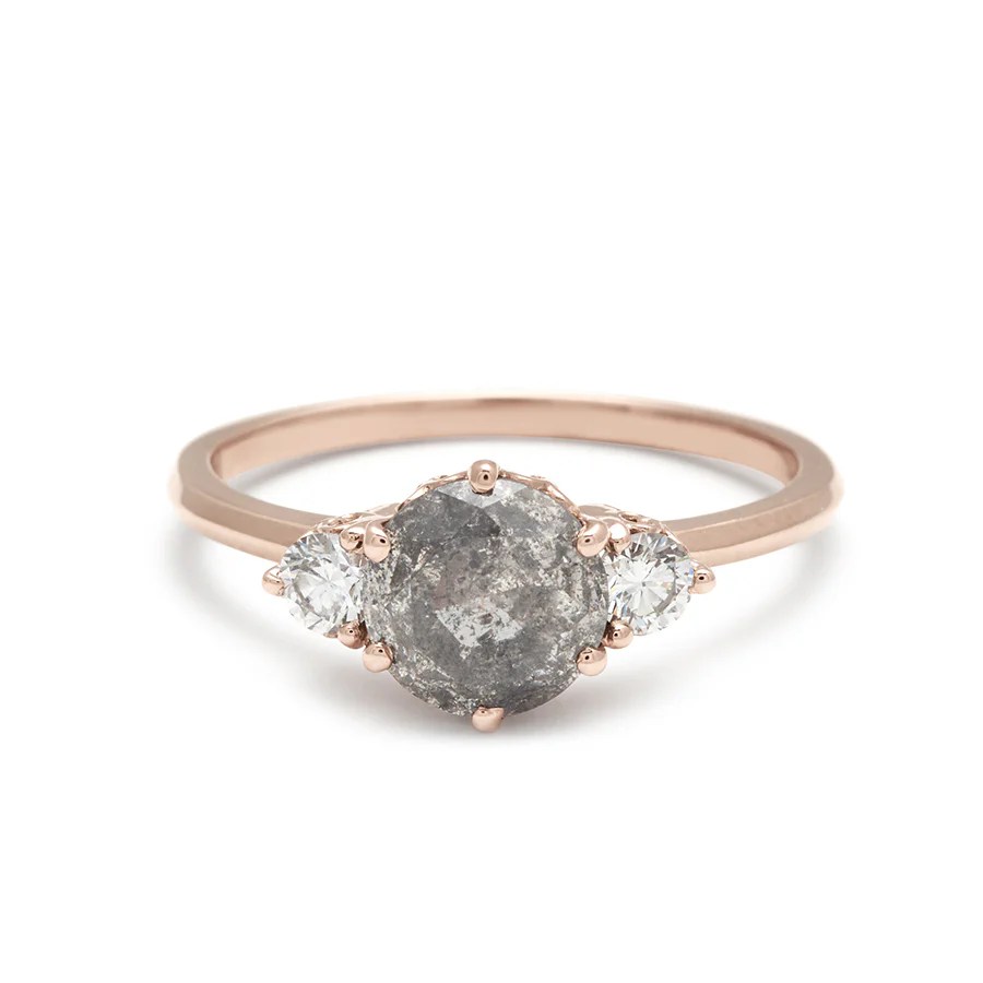 13 of the Biggest Diamond Engagement Ring Trends Through the Decades 17 diamond engagement ring trends: gray diamond engagement ring
