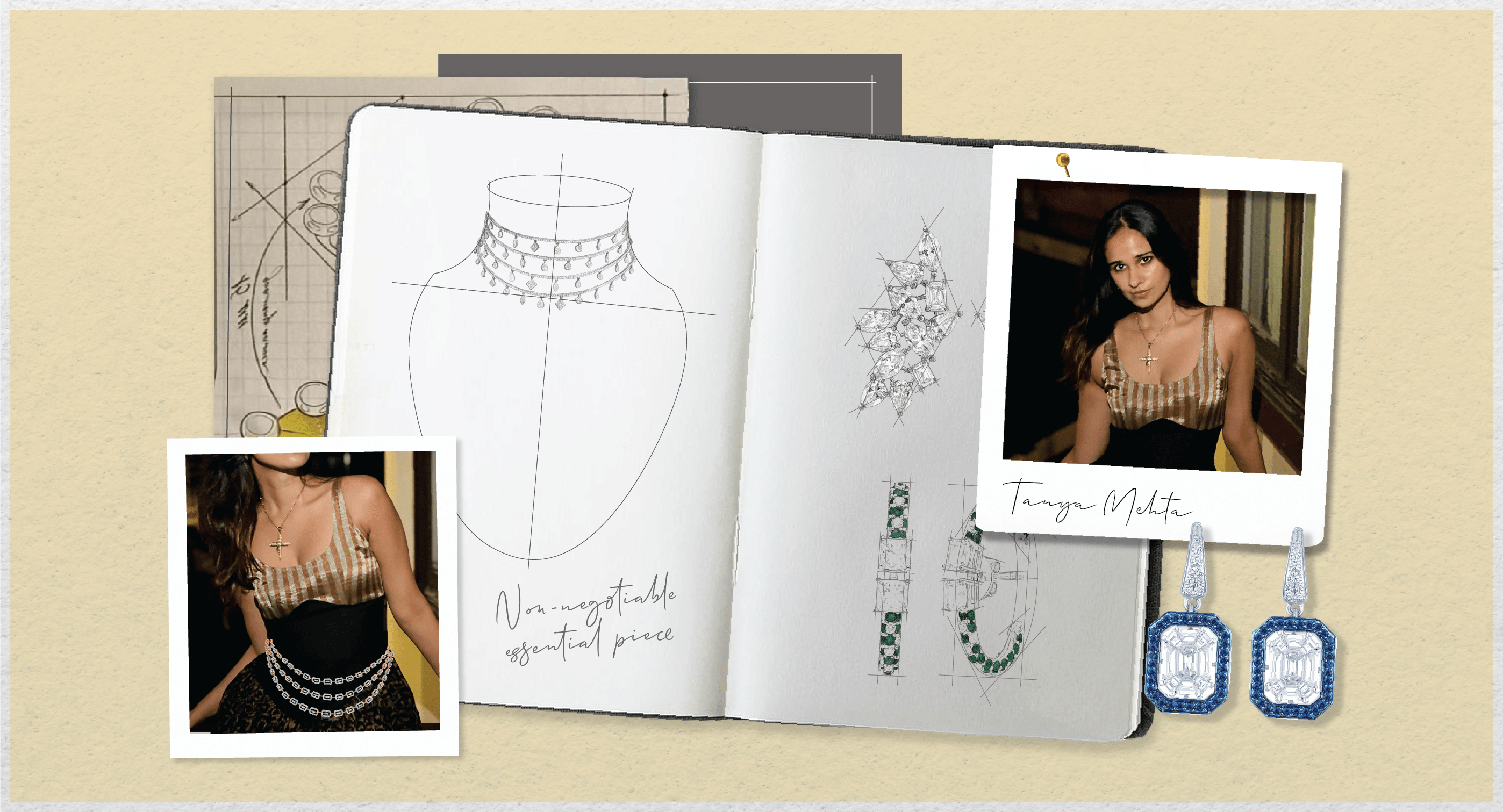 diamond pendant & diamond earring