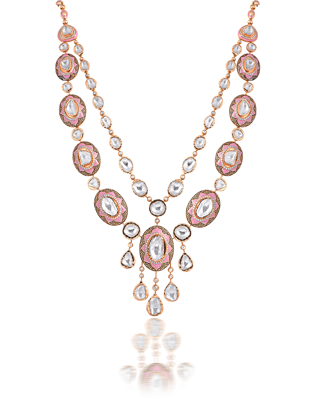 5 Real Diamond Jewellery Pieces That Promise to Become Future Heirlooms 15 Designer Pink & White Diamond Necklace