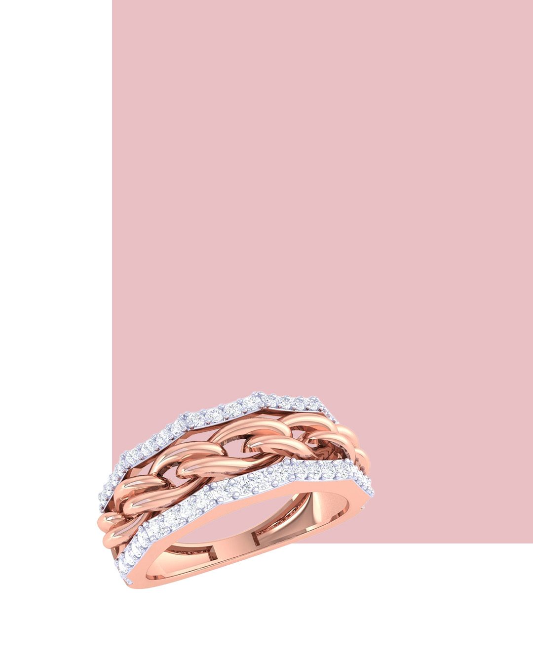 Rose gold diamond ring for her