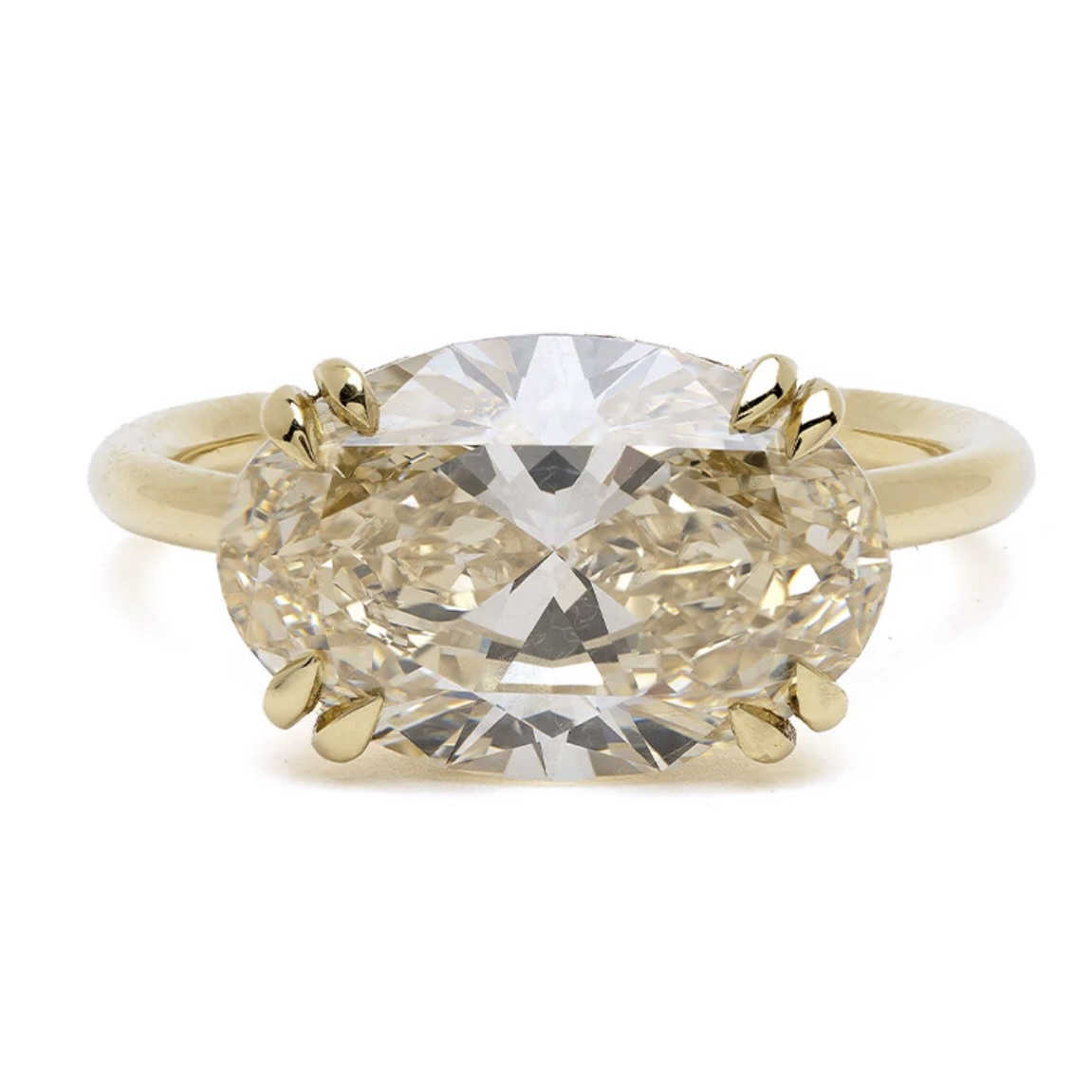 Nature's Toast to Color: The Champagne Diamond Ring 9 Sofia Kaman Annika 4.51-carat East-West Oval Champagne Diamond Ring