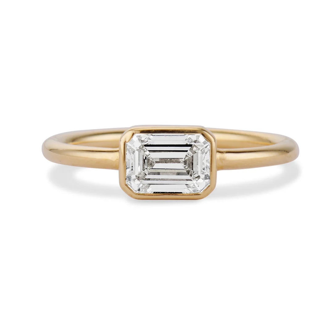 estate emerald cut engagement ring
