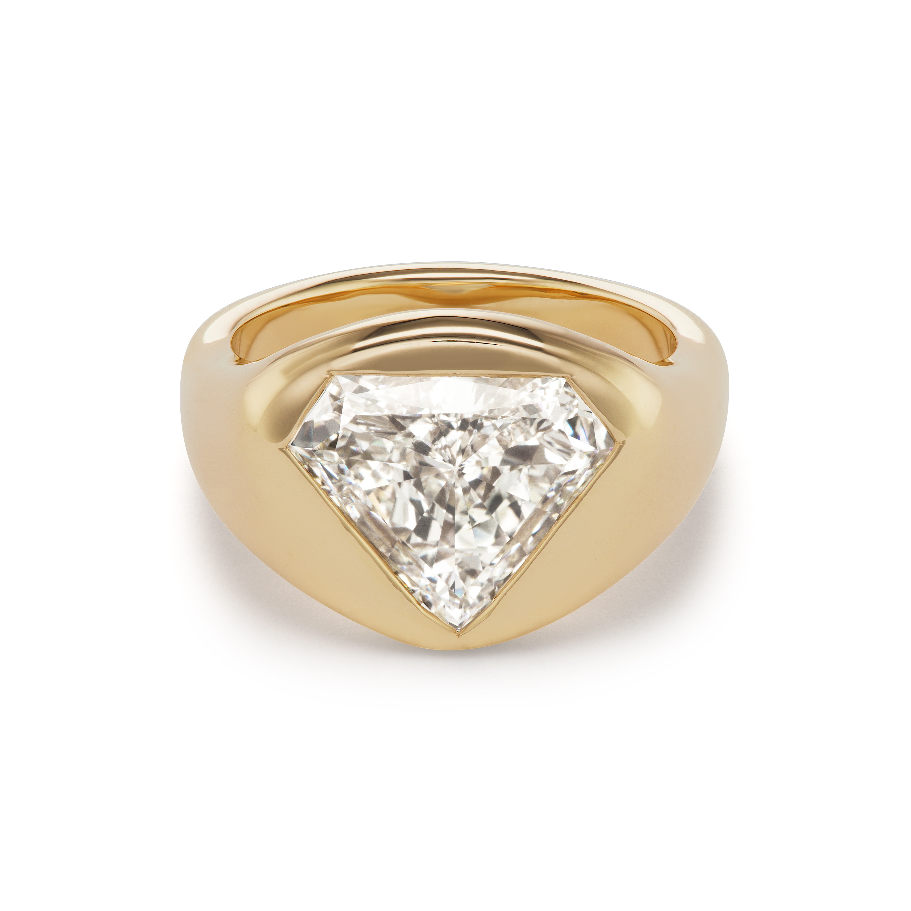 shield diamond cut ring