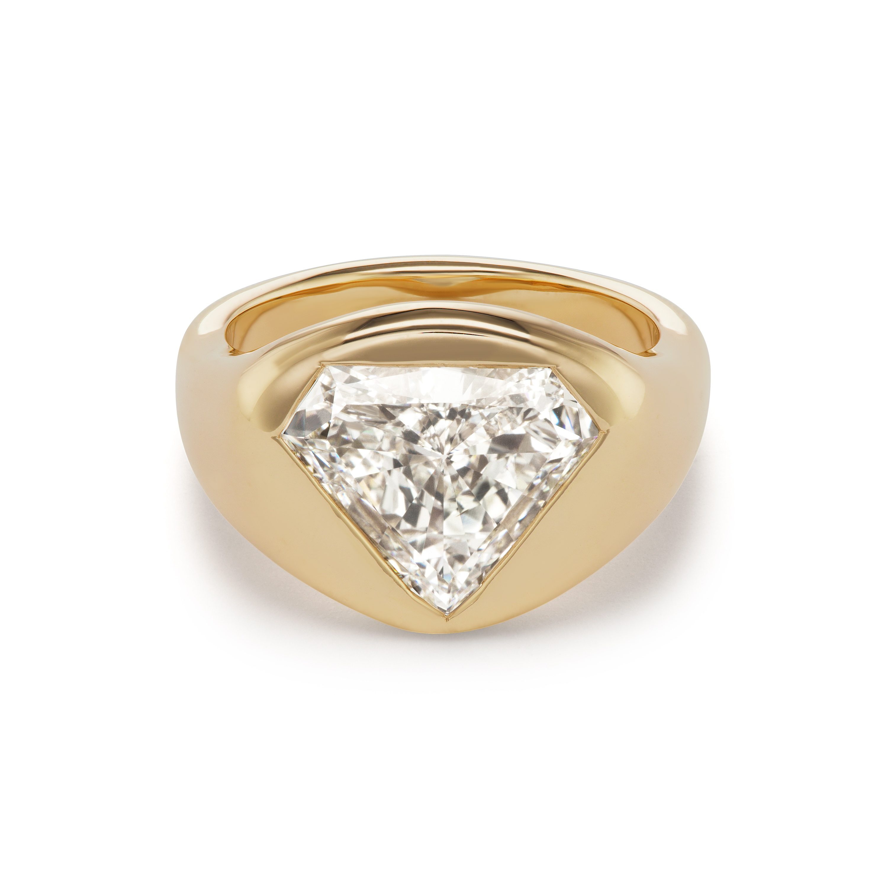 shield diamond cut ring