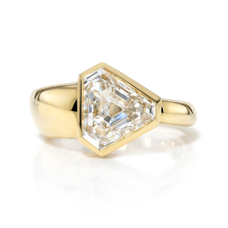 shield diamond cut ring