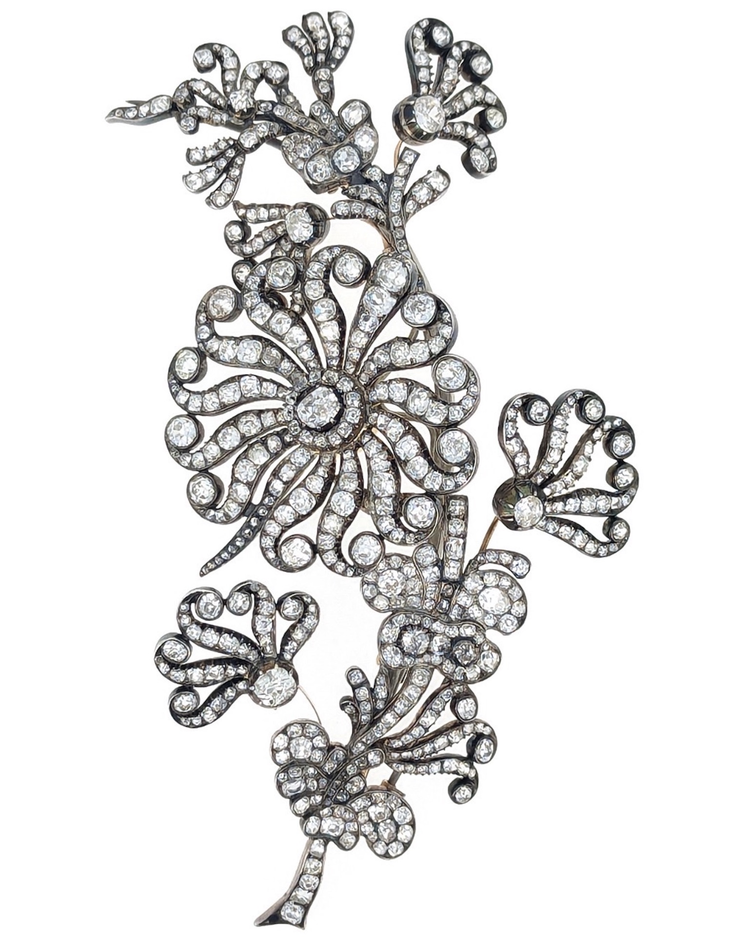 Rihanna Street Style Briony Raymond Antique Victorian "En Tremblant" Diamond Brooch