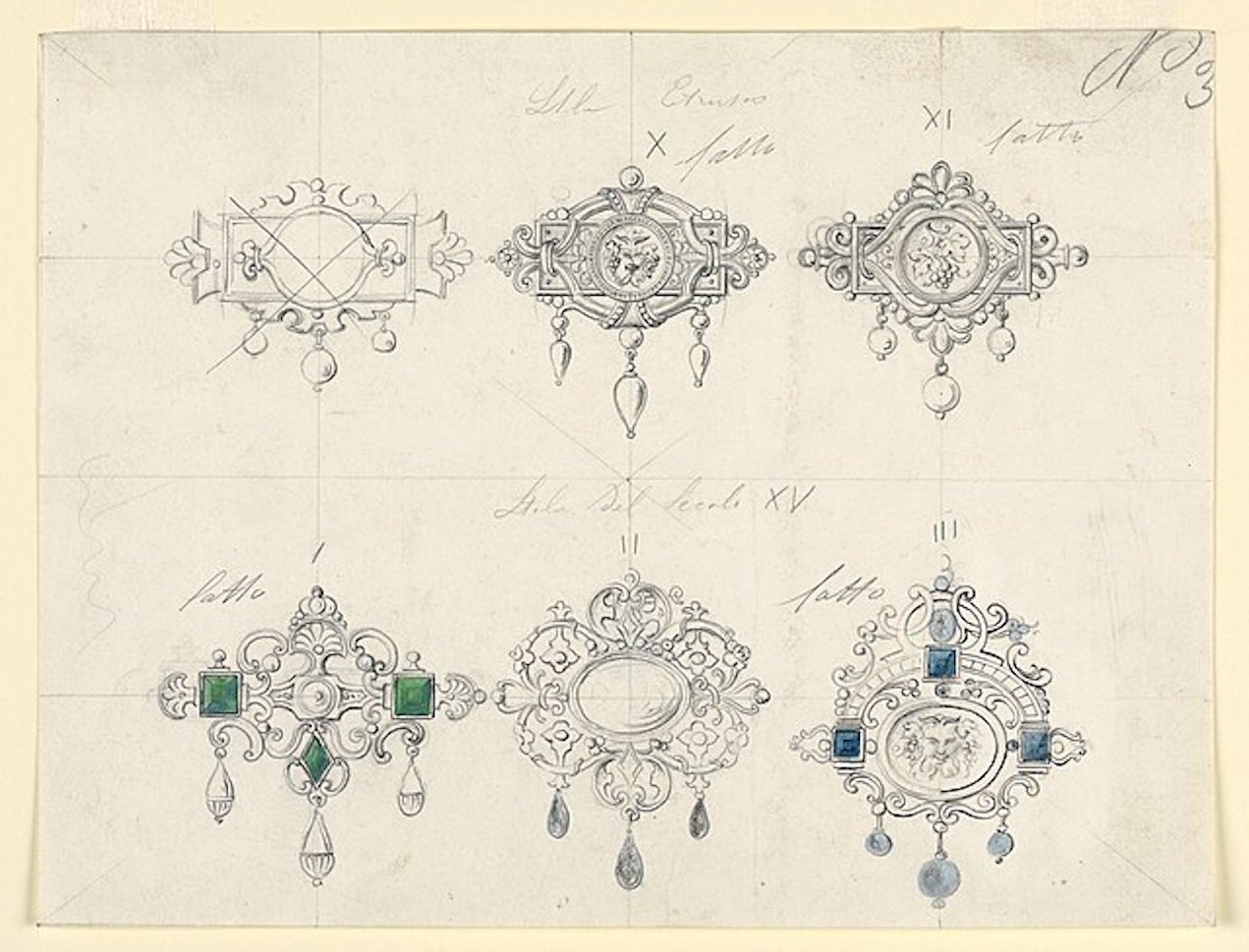 Pin It! The Lasting Legacy of Diamond Brooches 6 Design for six brooches from 1870, deep dive into diamond brooch history
