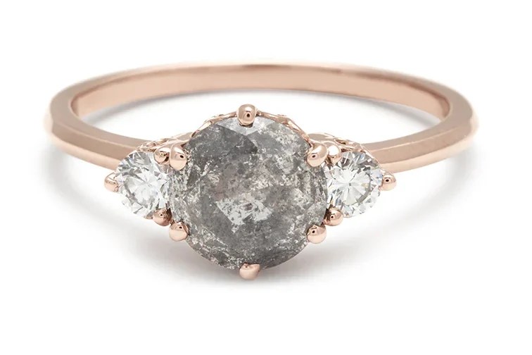 diamond engagement ring trends: gray diamond engagement ring