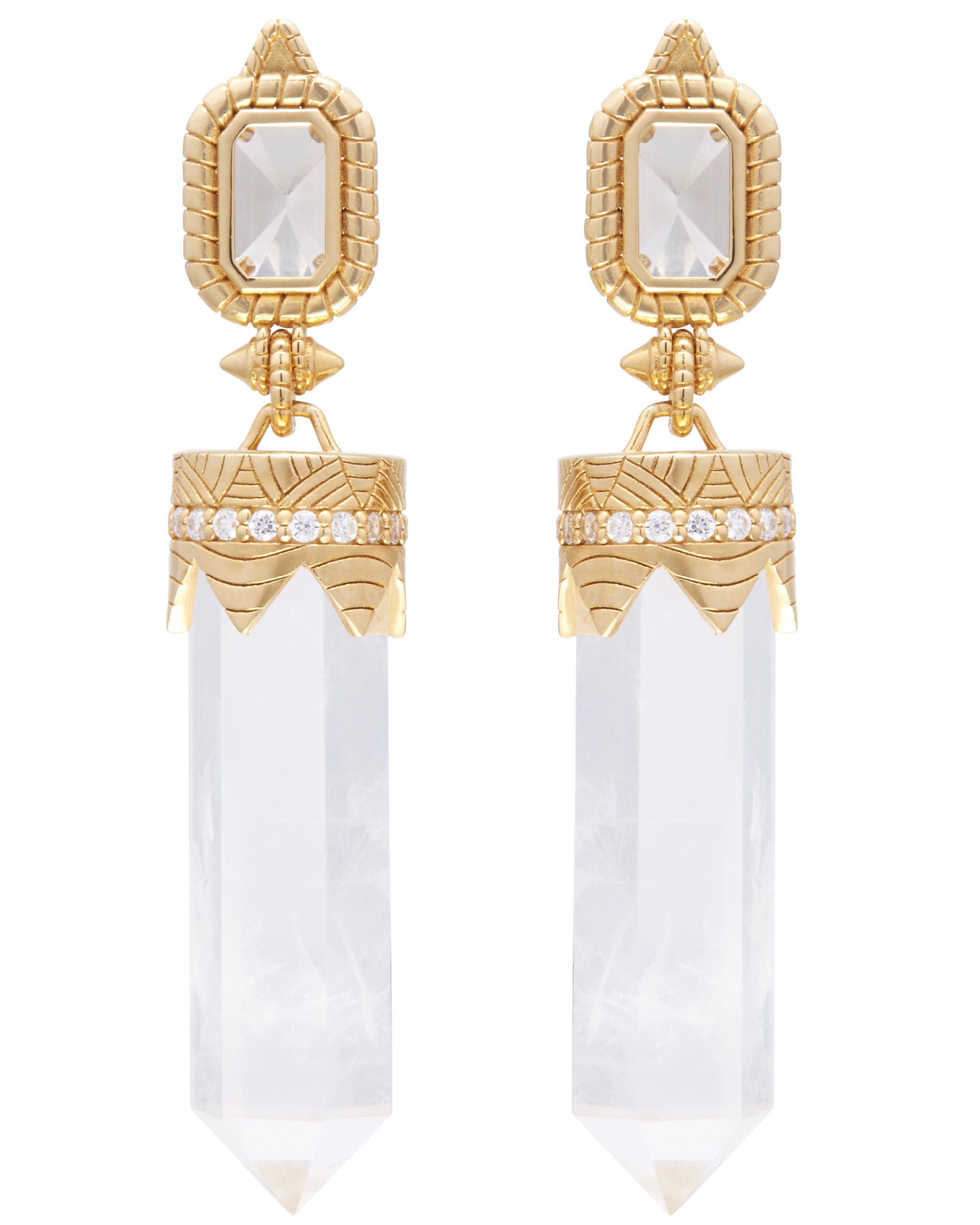 House of Harlow Crystal Diamond Drop Earrings from the Nova Collection. (Courtesy of House of Harlow)