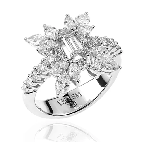 diamond cluster engagement ring