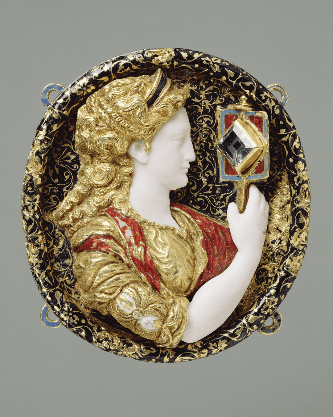 table cut diamond in hat badge