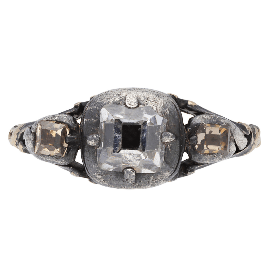 table cut diamond ring