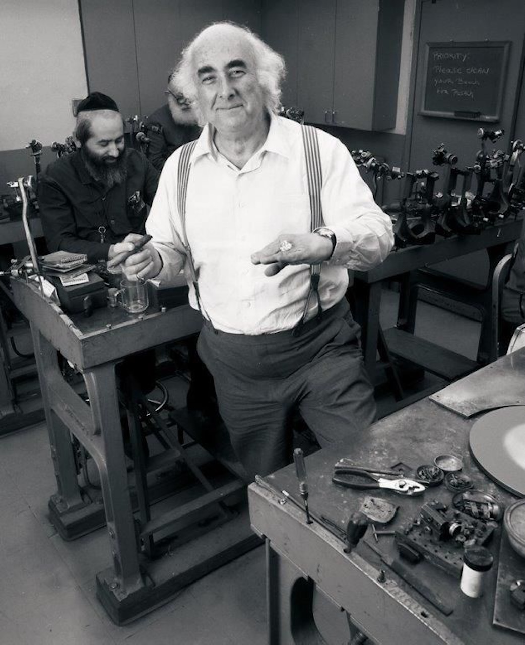 William Goldberg in a cutting room.