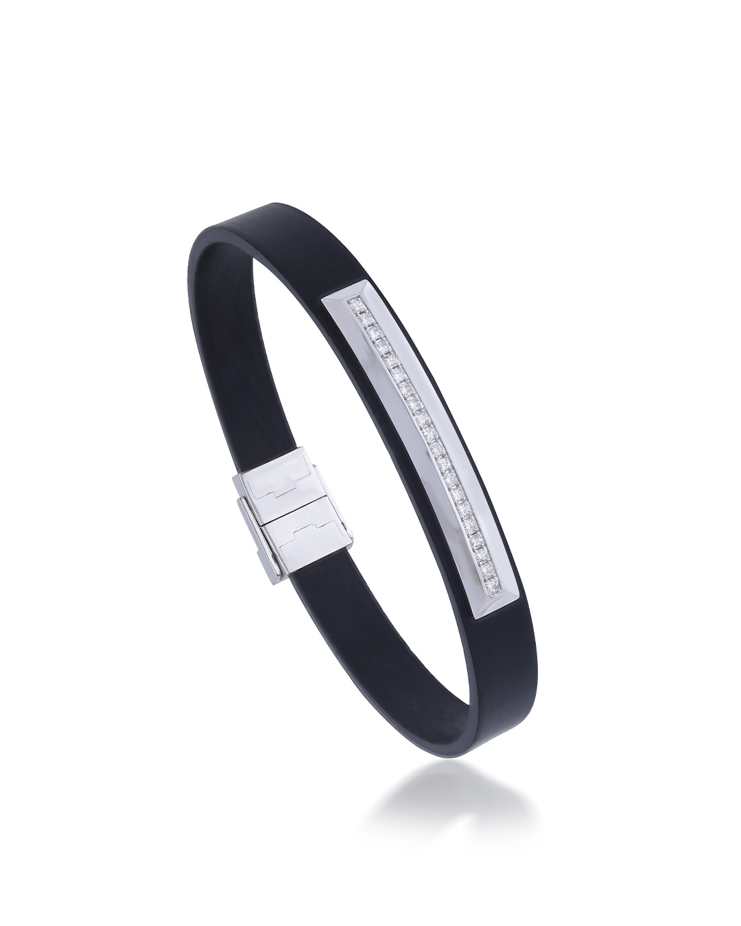 Men’s black and silver diamond bracelet