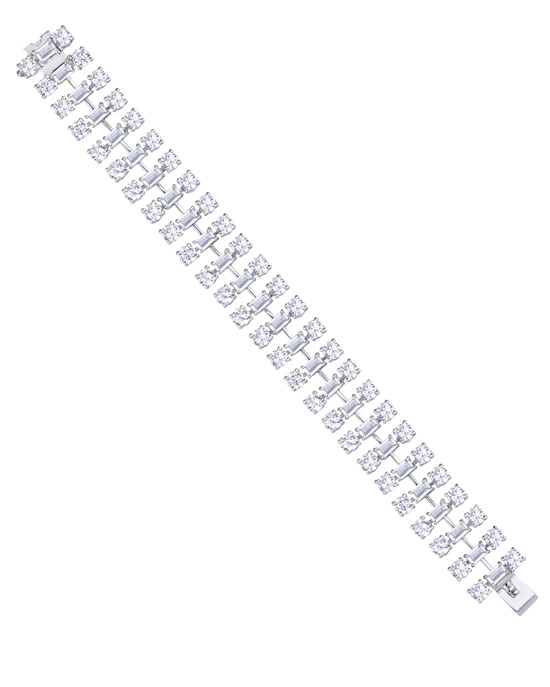 White natural diamond tennis bracelet