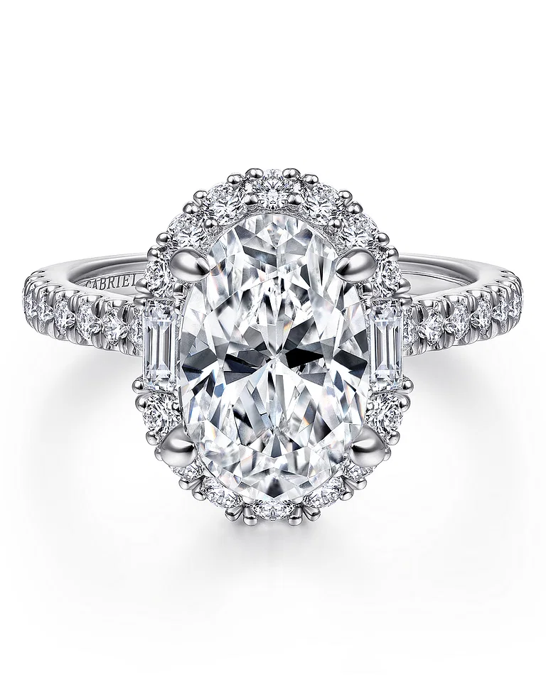 Gabriel & Co. Hamilton Oval Halo Diamond Engagement Ring