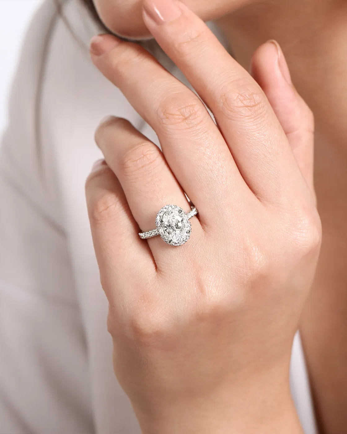 Gabriel & Co. Hamilton Oval Halo Diamond Engagement Ring