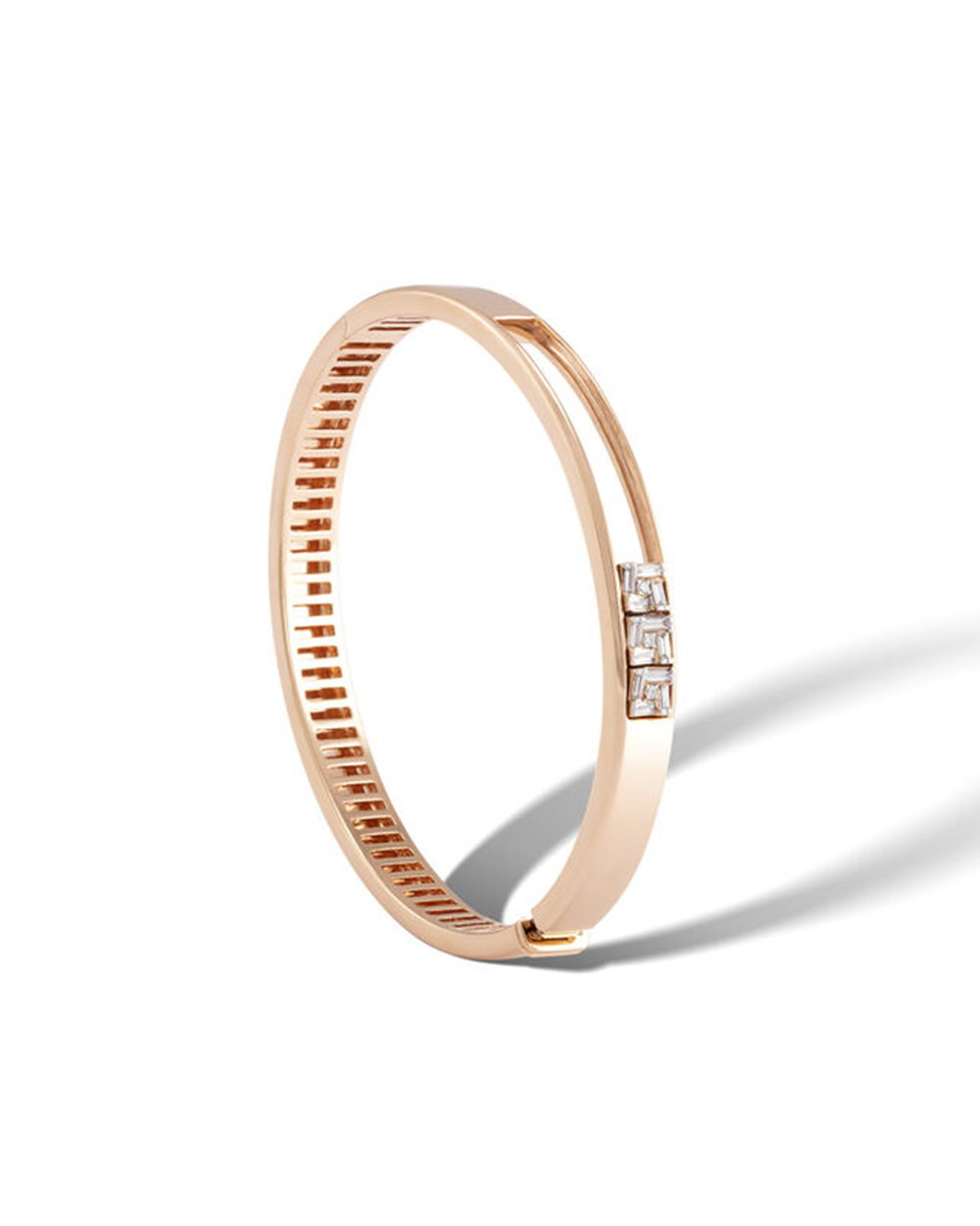 Connection bangle with diamond shimmer