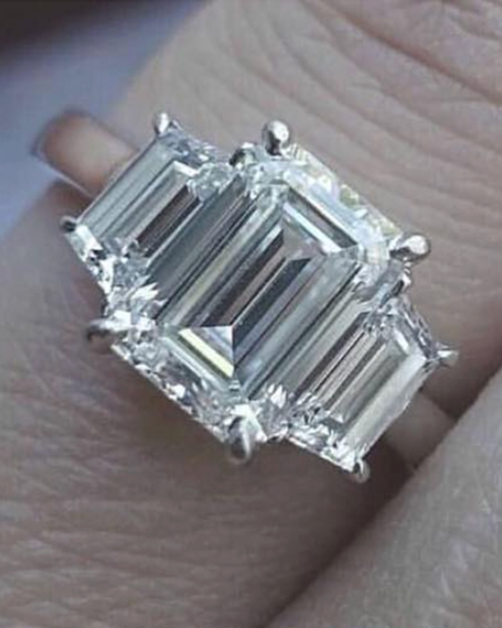 When the World Said Yes: Celebrity Engagement Rings That Changed the Game 10 4 Carat square cut solitaire diamond engagement ring