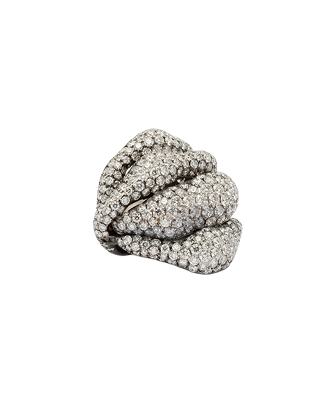 Contemporary sculptural diamond brooch