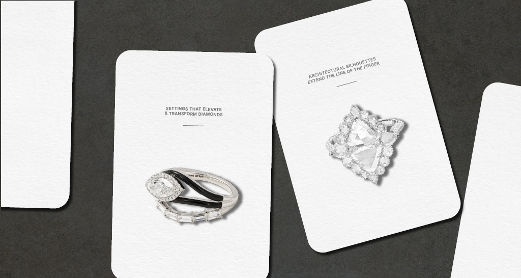 Marquise-cut diamond engagement ring Statement diamond engagement ring