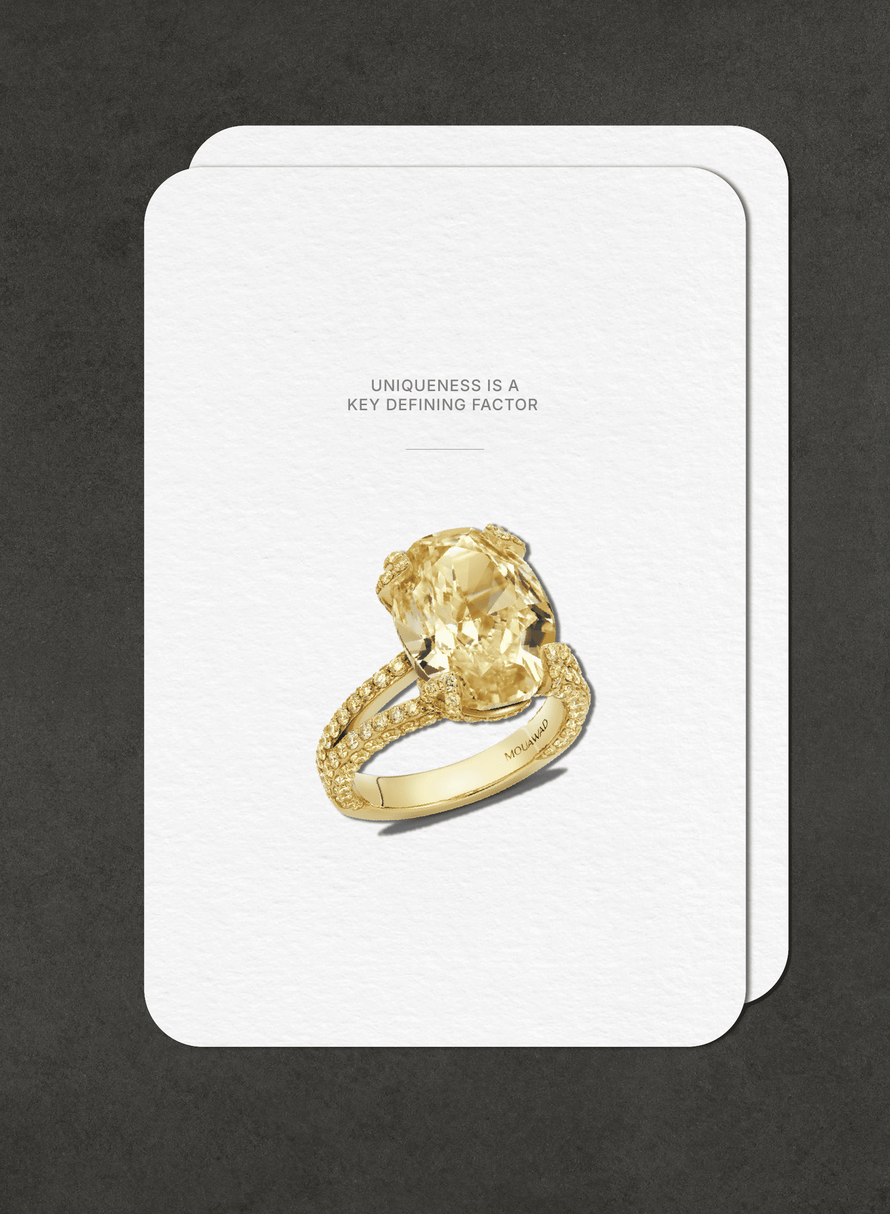 Yellow engagement ring with large oval-cut yellow gemstone